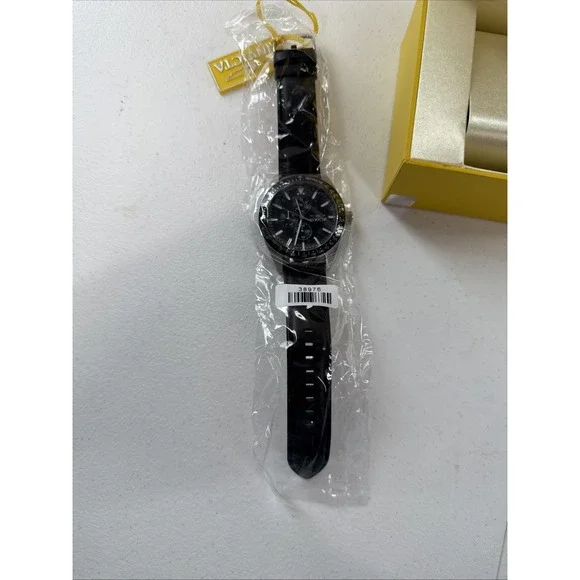 Invicta Men's 38976 Aviator Quartz Chronograph Silver, Black Dial Leather Watch‎